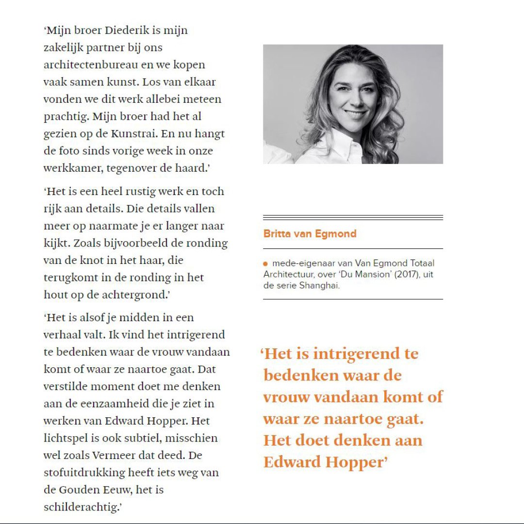 Gezien in het FD Persoonlijk Magazine.
Britta vertelt over het werk ‘Du Mansion’ van Erwin Olaf.

#vanegmondarchitecten #fullservicearchitectuur #architectuur #art #artlover #erwinolaf #dumansion #details #lichtspel