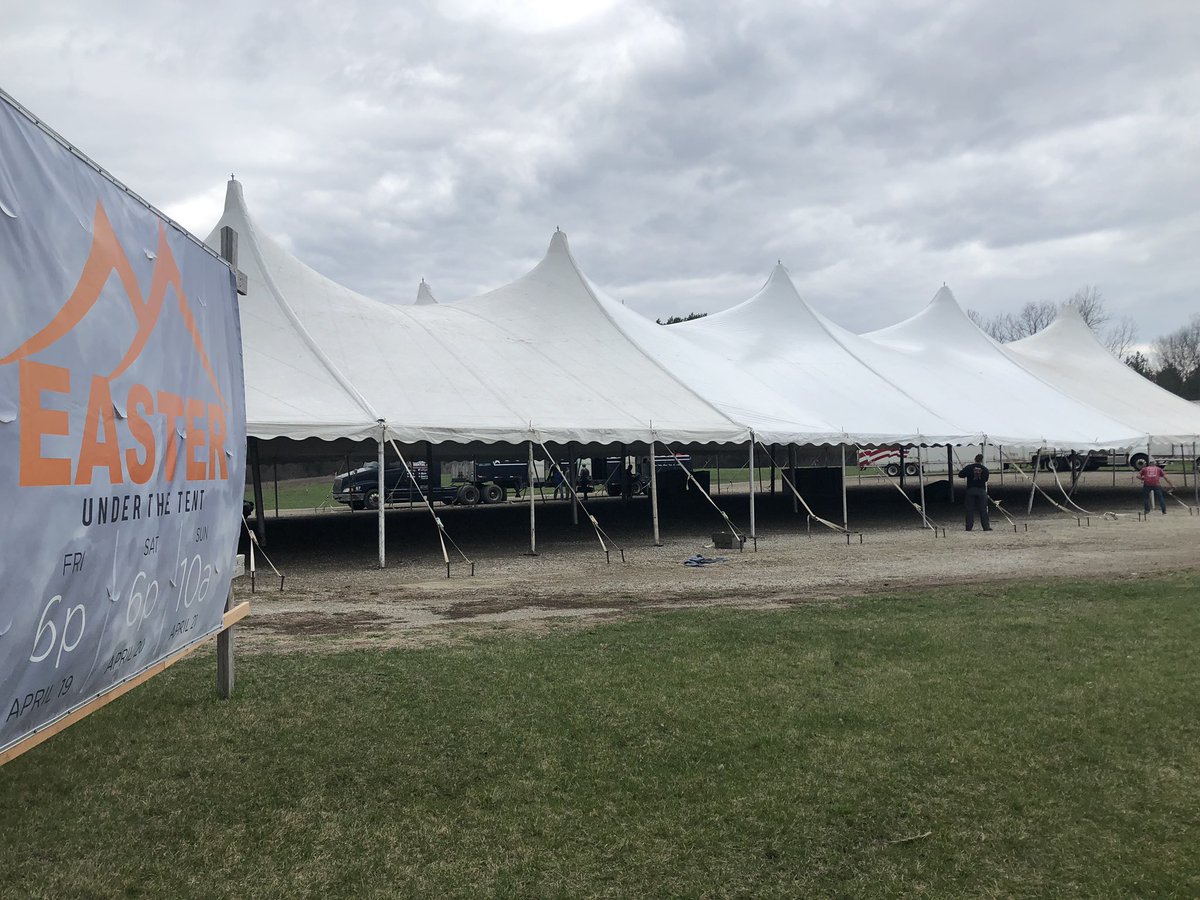 therockfenton's tweet photo. Tent is up!!! Now to add the sides and heaters! #Easter #UnderTheTent #RainorShine #InviteSomebody https://t.co/Sb9riJQzPd