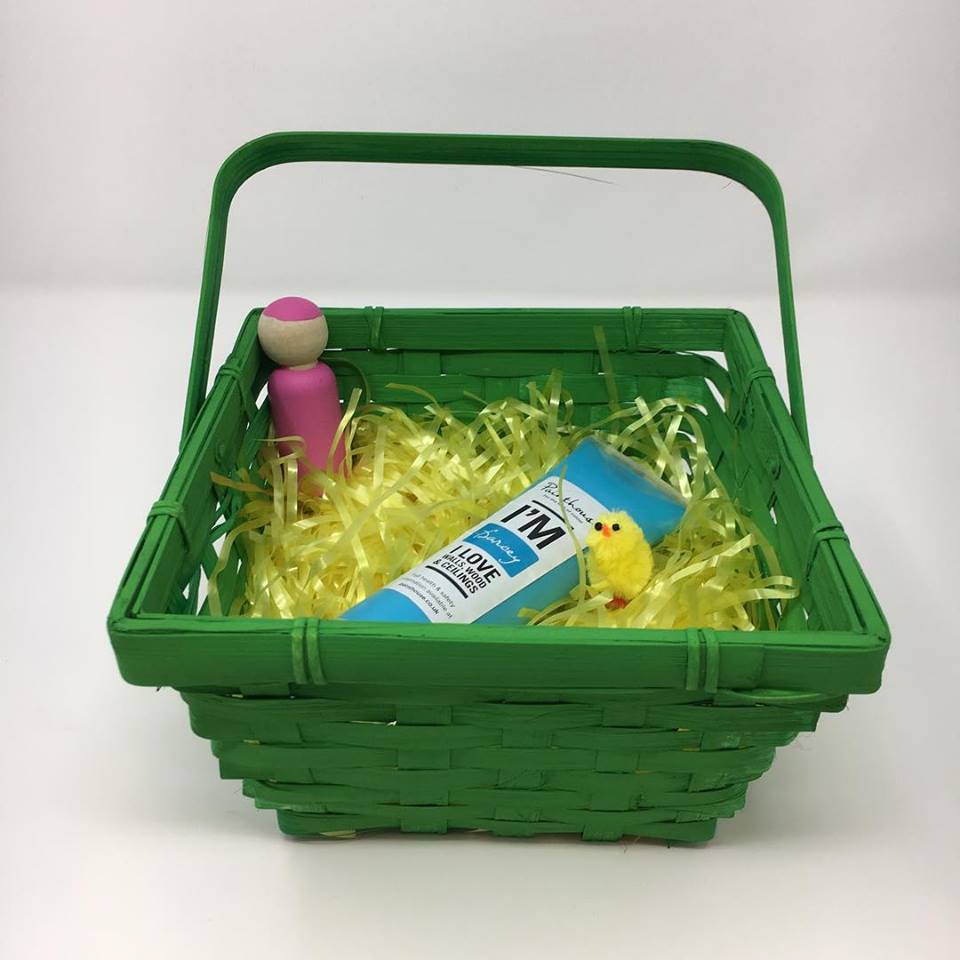 mypainthouse's tweet photo. All Painthouse colours are toxin free, child safe and pet safe, so if you have some paint left over have a bit of Easter Fun with the rest of the family… After painting our office wall, we used the rest on these wooden eggs and basket. And we just love the colourful results! https://t.co/MjQJwkZh54