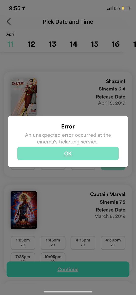 hanuman401's tweet photo. Again again and again
1)When I select a movie it just spins
2)Asked me to update my app when i was on latest version 
3)Got error “You can use your sinemia app only on 1 device”
4)An unexpected error occurred at cinema’s ticketing service
5)Now back to movie spin 

NONE working!! https://t.co/KIB2RFvnaf