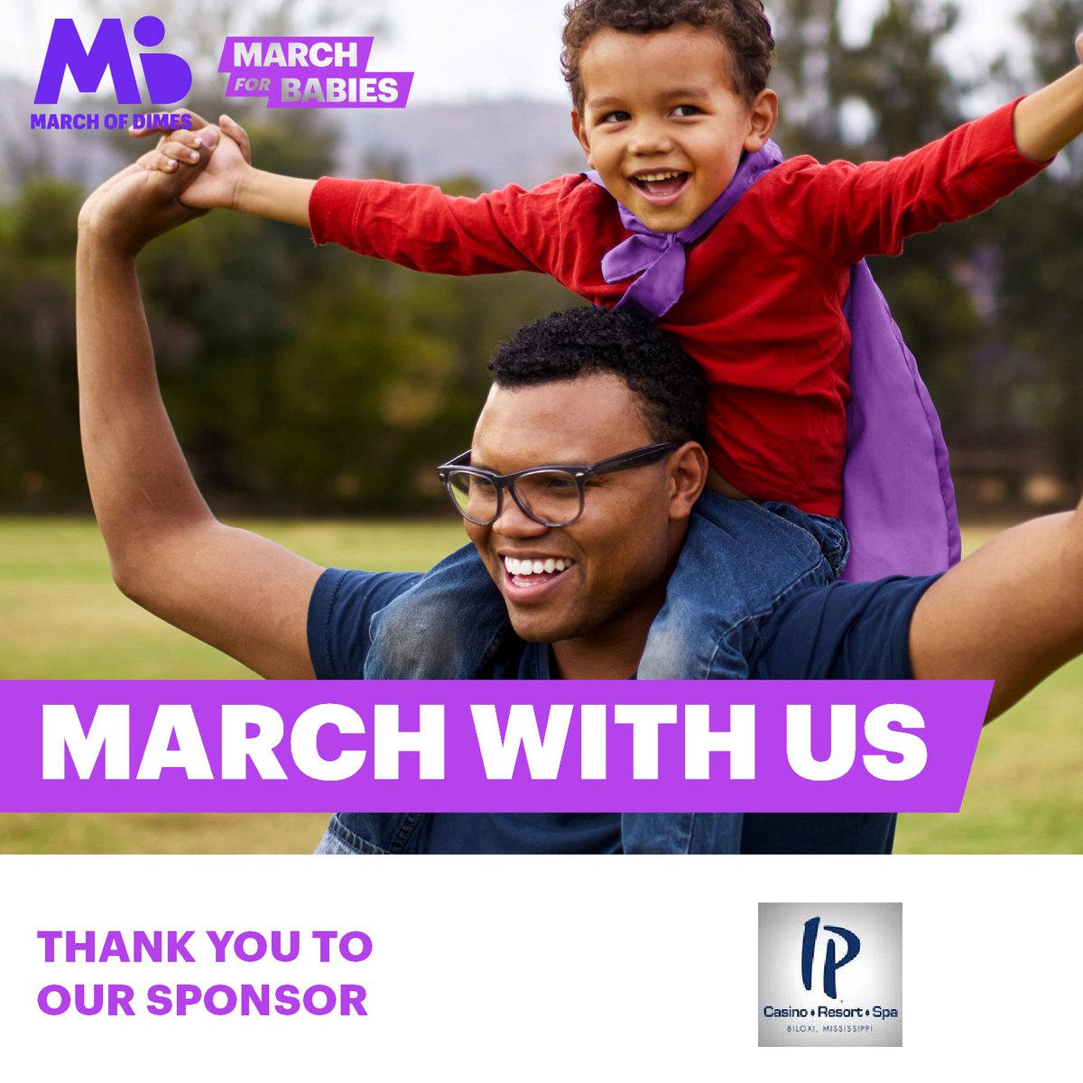 A special thanks to our Gold Sponsor <a href="/ipcasino/">I.P. Casino Resort</a>! 

Join IP Casino and Resort Biloxi on Saturday, May 11 for March for Babies South Mississippi. bit.ly/2GnFWnA