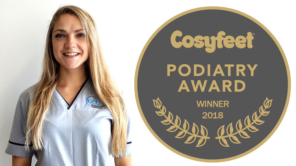 Margaryta Bazelchuk, a Level 3 BSc Podiatry student at Glasgow Caledonian University was the proud winner of the Cosyfeet Podiatry Award 2018. 

Read her winning report here: bit.ly/PodiatryAwardW…

<a href="/CaledonianNews/">Glasgow Caledonian University</a> #podiatryaward #podiatrystudent #podiatrist