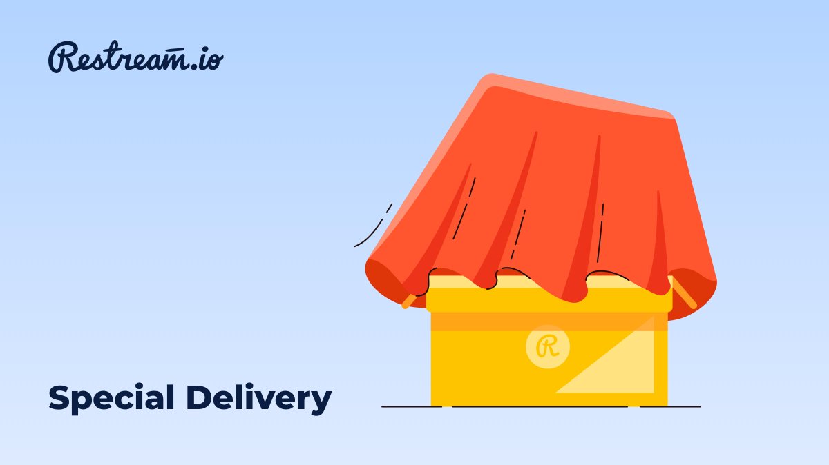 Restreamio's tweet photo. 📦 A special delivery containing a secret announcement is set to arrive early next week! 

😉 Make sure to leave a follow and tune back in for one of the most anticipated features we will release. 

#Restream #Restreaming #Multistreaming #LiveStreaming https://t.co/qJ7cjBMbiO