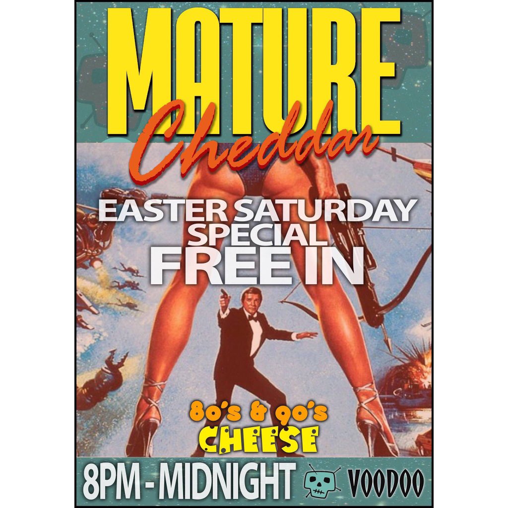 It’s Easter this Saturday but we won’t let the bonkers NI laws stop us from partying, we’re just starting earlier!! Get down at 8pm for all night absolute stonking cheesey 80’s&amp;90’s bangers!!
