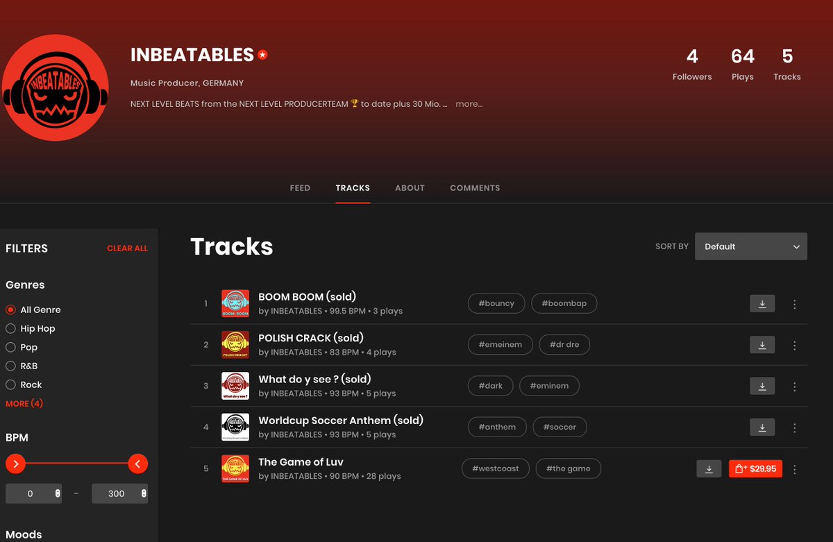 inbeatables's tweet image. First BEATS online - next are on the way... beatstars.com/inbeatables/tr…