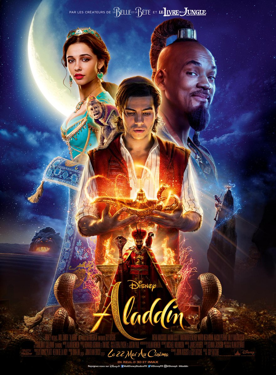 DisneyFR's tweet image. Découvrez l’affiche française d’#Aladdin, dès le 22 mai au cinéma.