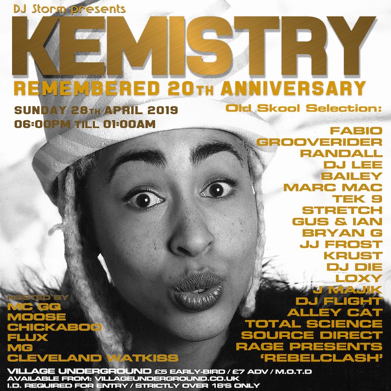 guestlistdotnet's tweet photo. Next weekend a pioneer is remembered. @djstormdnb presents #KemistryRemembered 20th Anniversary at @villunderlondon with @fabiodnb, @grooveriderDJ, @Randallmac2, @djleeatlas, @baileyintabeats, @marc4hero, @vforever, @djjjfrost &amp; more
https://t.co/lnyWuh0ayv https://t.co/nBmwaLFfft