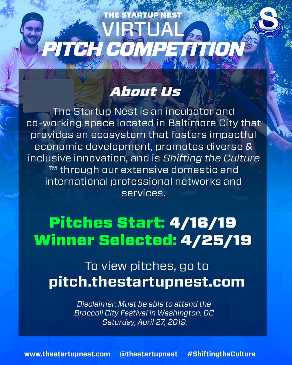 Are you a business or nonprofit #ShiftingtheCulture in your city? Enter the #TSN Virtual Pitch Competition today to win 2 FREE tickets to DC's #BroccoliCity Festival &amp; $1000 towards your #startup! Tag us with pitch in a 30-60 second video using <a href="/instagram/">Instagram</a> or <a href="/facebook/">Facebook</a> !