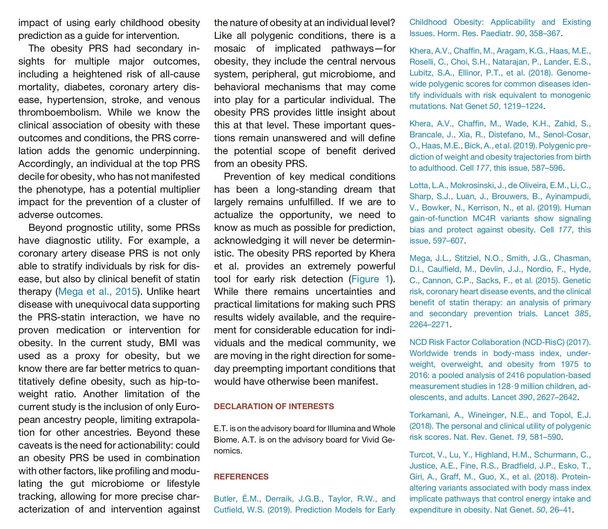 Eric Topol Polygenic Risk Scores Expand To Obesity Our Editorial On An Exceptional Paper By Amitvkhera Skathire And Colleagues Cellcellpress T Co Fcw4i6rkf7 By Atorkamani Scrippsrti T Co Gd2crm1wvc Mgh Ri