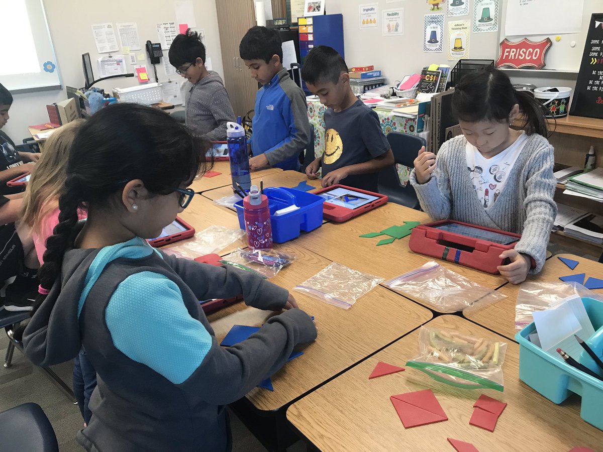 Dingereducation's tweet photo. 1st and 2nd GT kids exploring with Tangrams #friscoisdGT @TadlockElem  @VaughnElemFISD https://t.co/hN2EnTia95