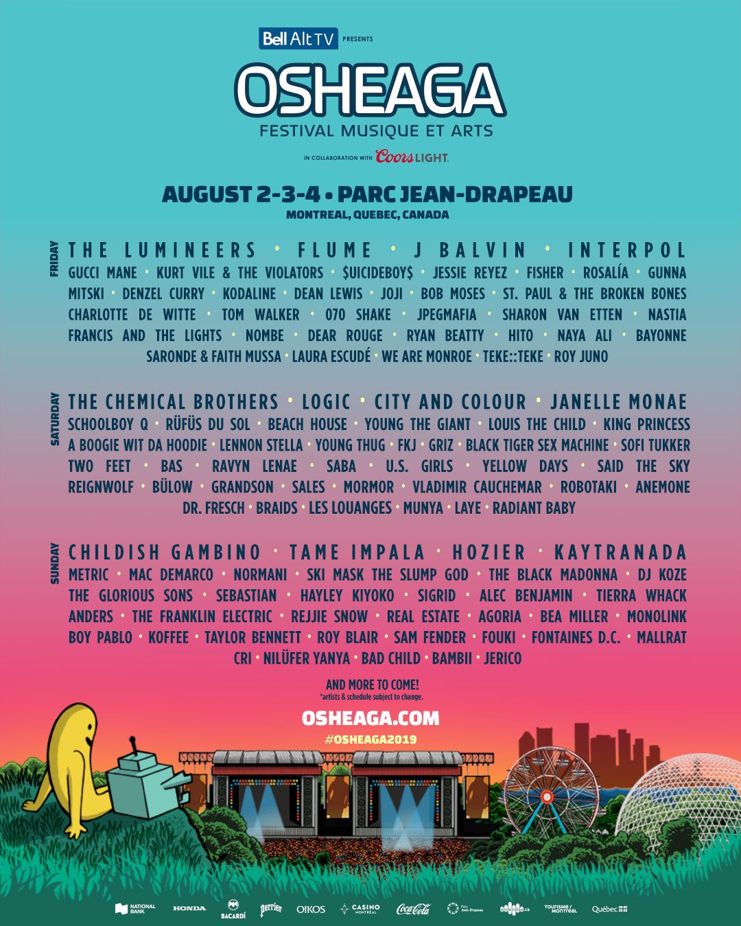 2019 Osheaga lineup