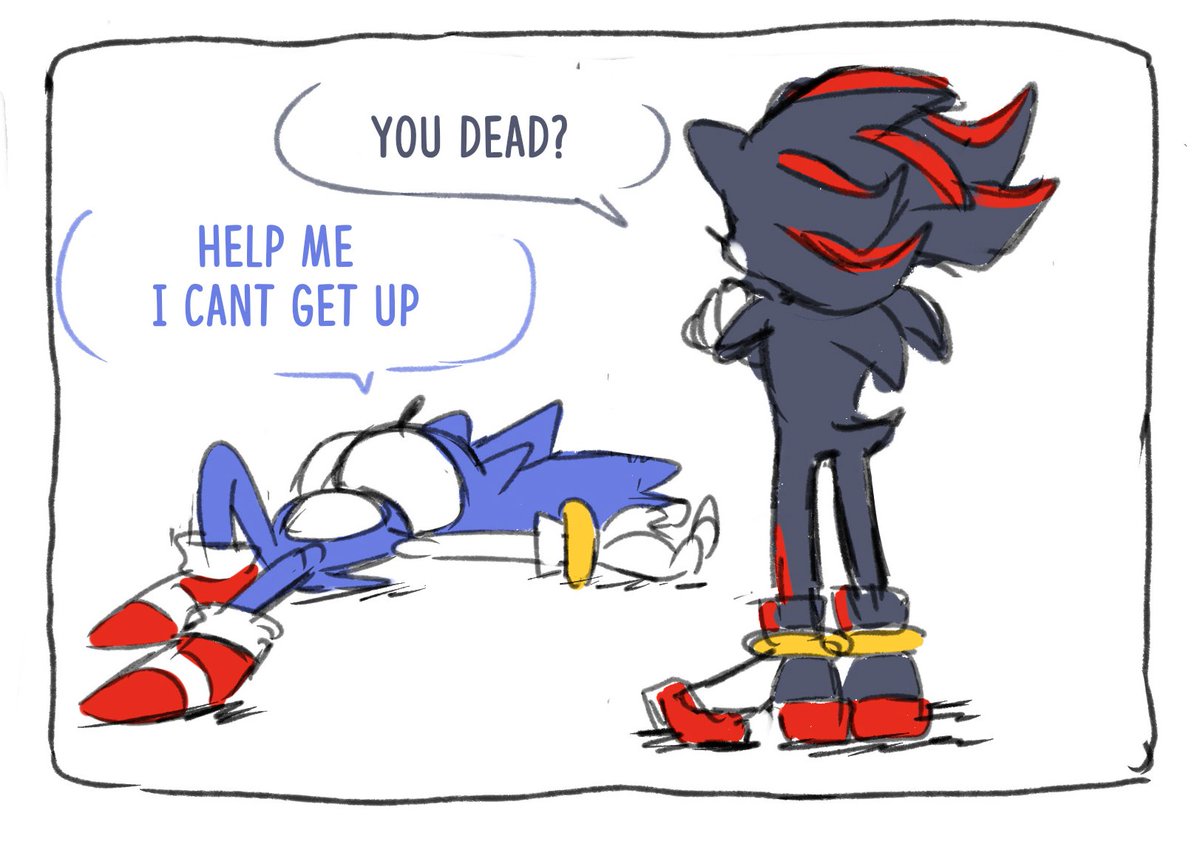 sometimes i wonder what happens if Sonic tries to wear Shadows rings 🤔🤔🤔