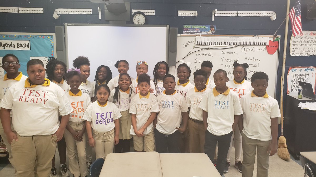 Nixon 4th Grade is Test Ready!  Shirts created by M. Coty and provided by the Fourth Grade teachers.  #MPSMovingForward <a href="/EdnixonE/">EDNixon Elem</a> <a href="/MPSAL/">Montgomery Public Schools</a> <a href="/MzCRST/">creese</a>