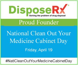 Are you ready? Tomorrow is #NatlCleanOutYourMedicineCabinetDay  Let us know how you will properly dispose of your expired and unused meds?