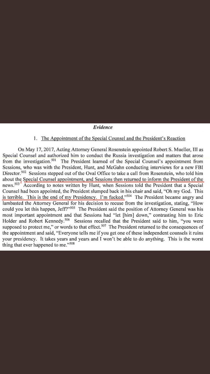 Upon learning the Special Counsel had been appointed, Trump responded: “Oh my God. I’m fucked. This is the end of my Presidency.” Please explain to me how these words make any sense whatsoever unless he’s GUILTY AS HELL.
#TrumpColluded
#TrumpObstructed