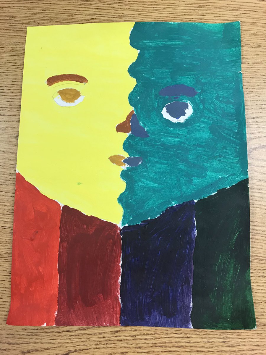 Dingereducation's tweet photo. Researching Cubism and creating self portraits. 4th grade Quest. #FriscoisdGT @TadlockElem @VaughnElemFISD https://t.co/MkODcsgpXE