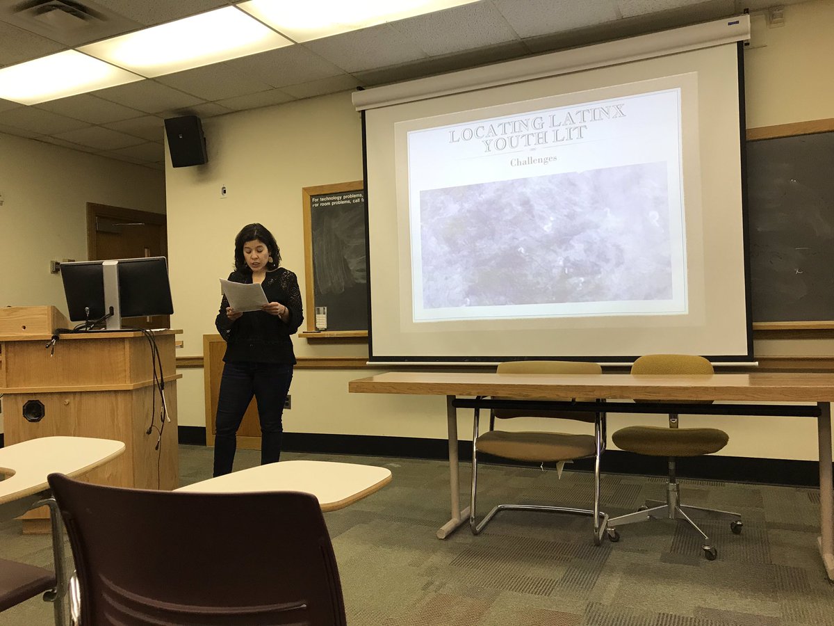 Learning about the origins of Children’s and Youth #LatinxLiterature Studies with Dr. @MarilisaJimenez’s talk at #LehighU