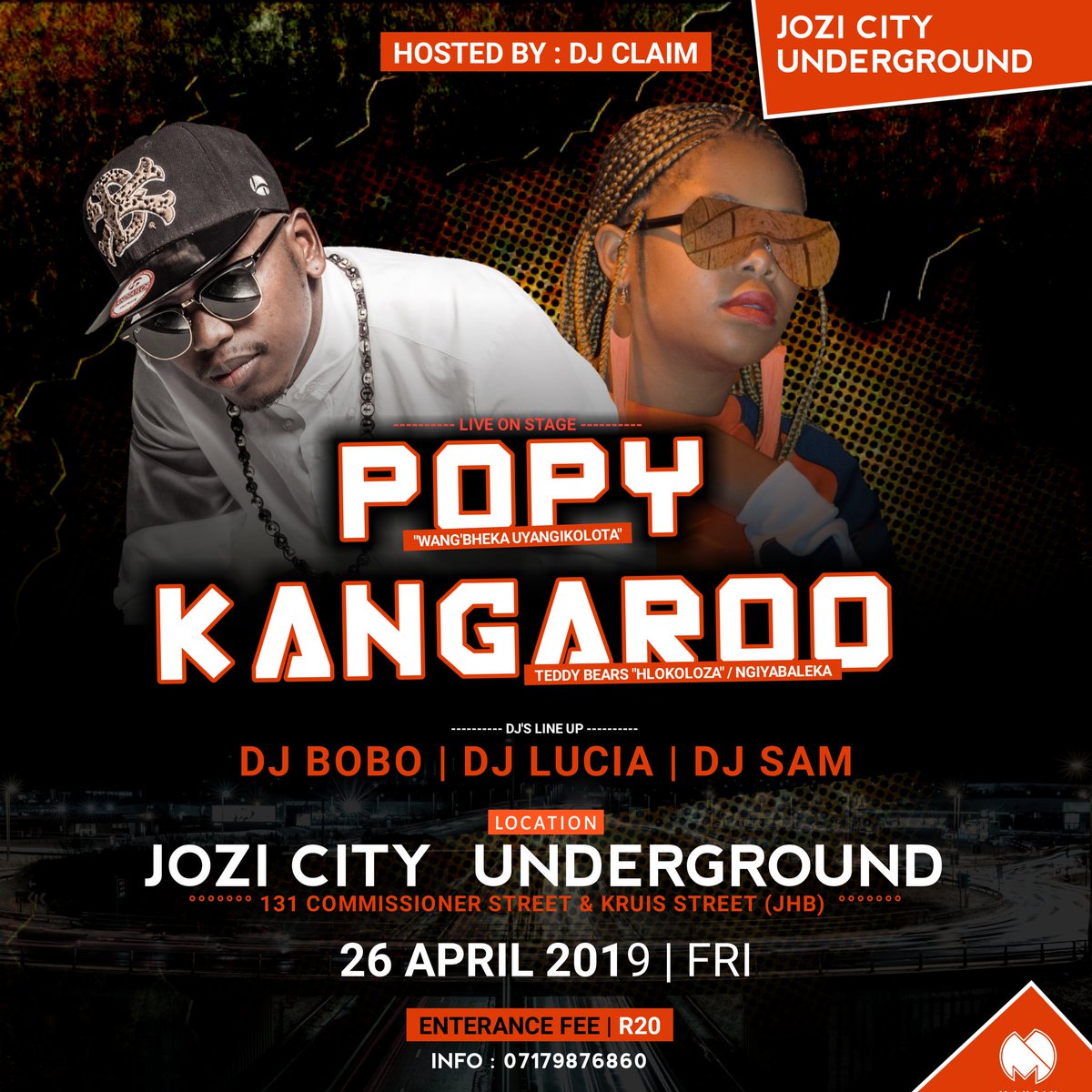 kangaroo_RSA's tweet photo. Catch us @JOZI CITY UNDERGROUND on the 26th of April.. #NGYABALEKA #ITOITOI#2019 with Popy FLAH_KAH https://t.co/C1Vqyfh22w