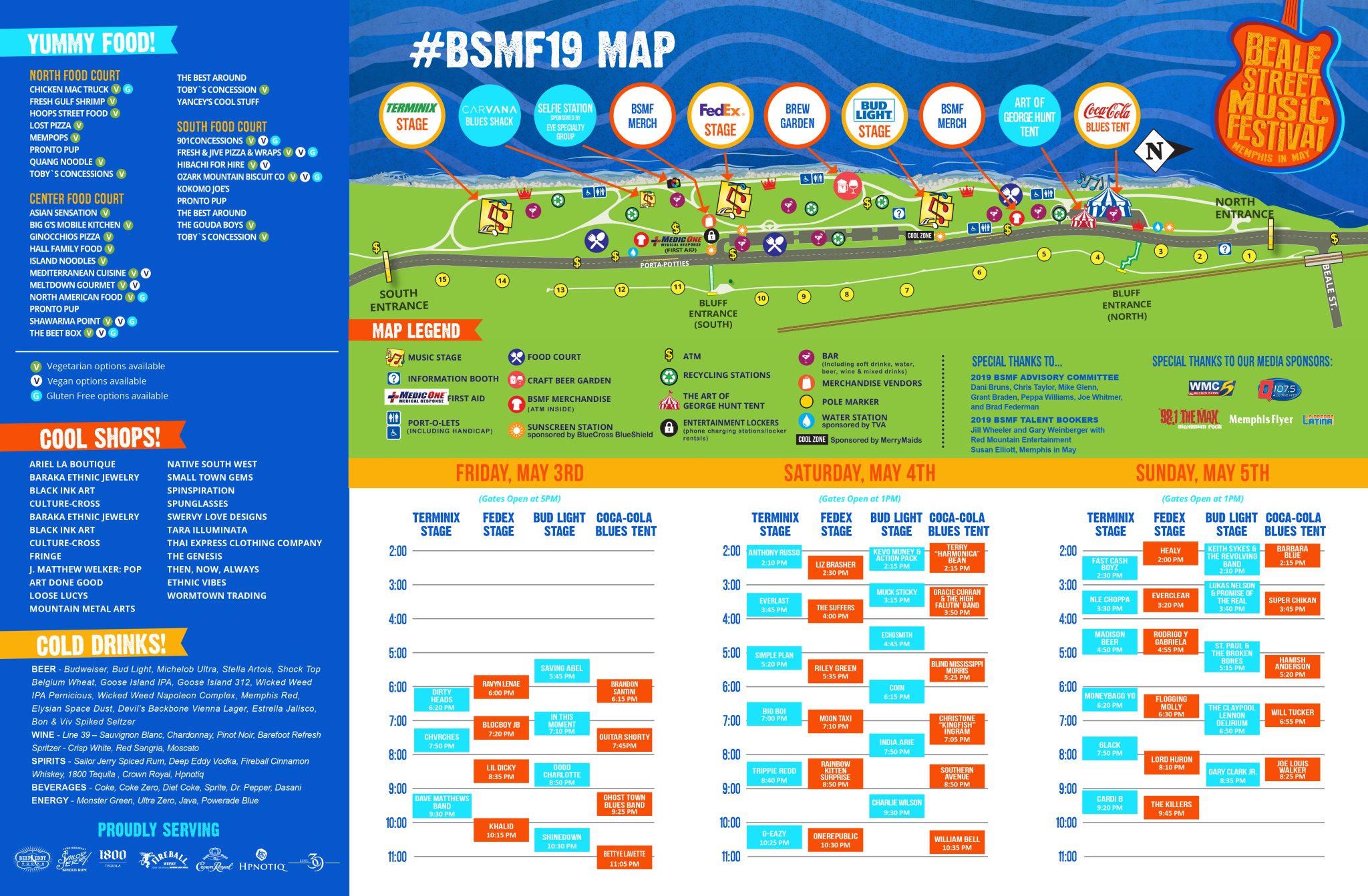Beale Street Music Festival 2019 venue map