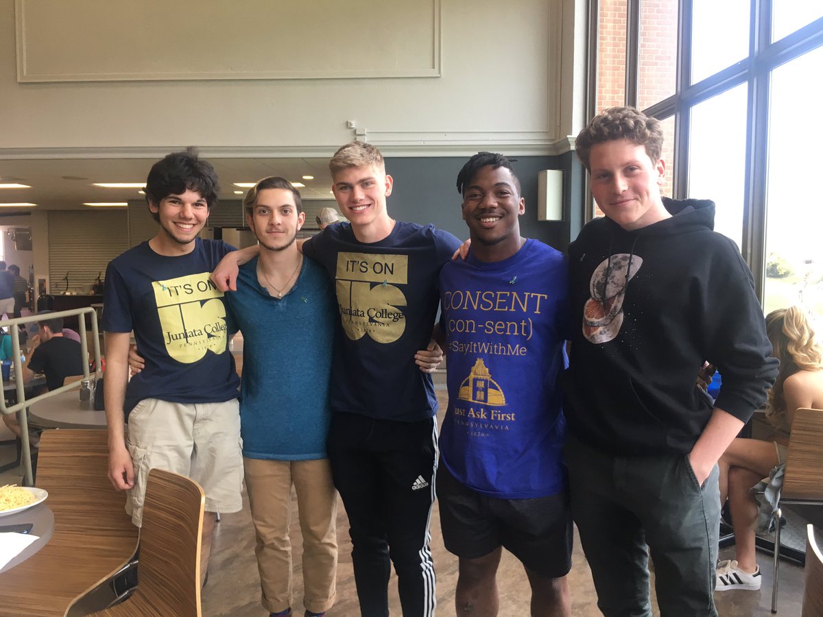 Juniata_SAAC's tweet photo. For Day 2 of #StudentAthletesInAction, we honor the Juniata Men’s Group who works to promote healthy masculinity and prevent sexual assault on campus! 💪 #SAAM https://t.co/tkDING08fi