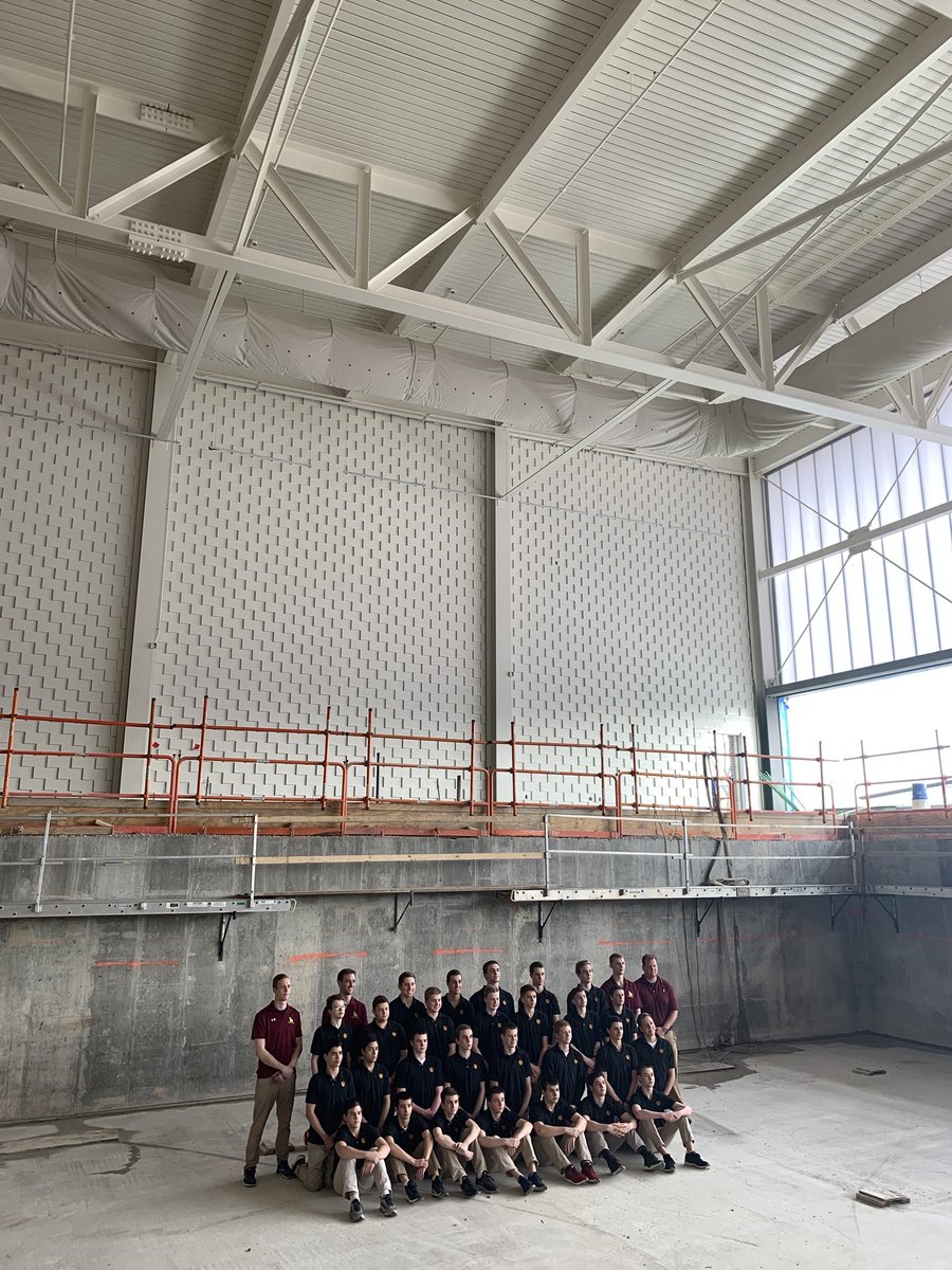 LoyolaAcademy's tweet photo. No pool, no problem! @LoyolaBWP pauses for a picture in the soon-to-be John D. Norcross ‘54 Aquatic Center, opening in fall 2019! #LAbecomemore #goramblers https://t.co/3Djr3eqCQq