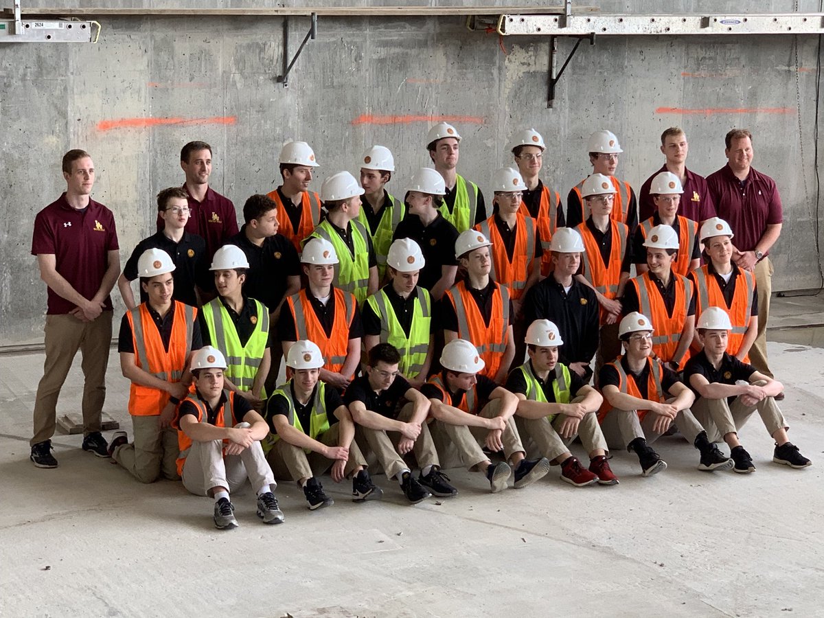 LoyolaAcademy's tweet photo. No pool, no problem! @LoyolaBWP pauses for a picture in the soon-to-be John D. Norcross ‘54 Aquatic Center, opening in fall 2019! #LAbecomemore #goramblers https://t.co/3Djr3eqCQq