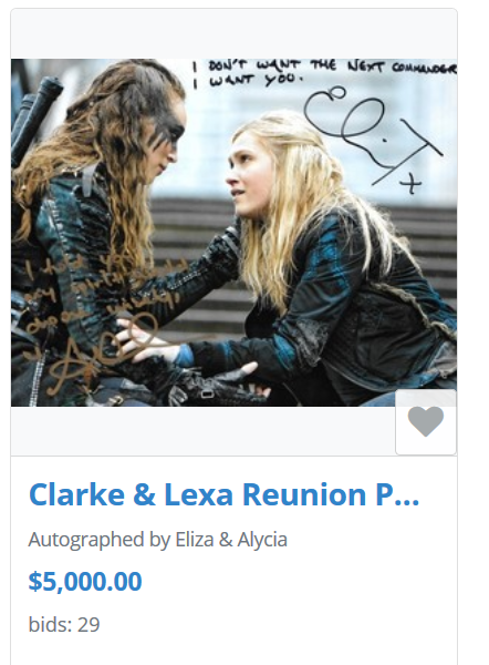 ClexaComic's tweet photo. More than 11k raised in just short of 3 hours! 5k+ of which raised with this Clexa print signed by Eliza and Alycia ALONE! THIS IS MINDBLOWING! 🤯🤯🤯
https://t.co/YJhD9ZPeX7 #BidForTheKids #ClexaPower https://t.co/d1GPfSzp8x