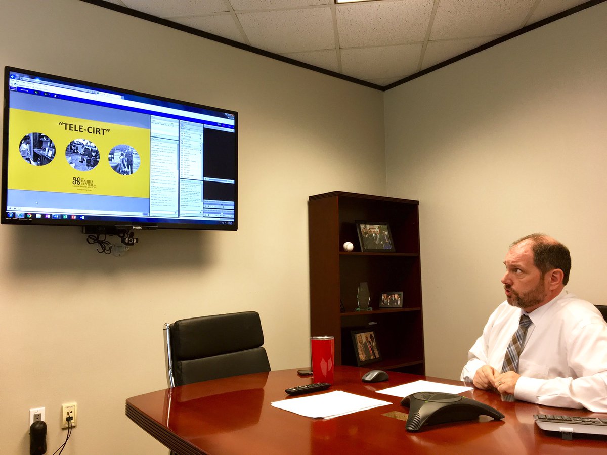 TheHarrisCTR's tweet photo. Happening now:Our @Wayne_Young presenting to National Association of State Mental Health Program Directors (NASMHPD) on our Tele-CIRT collaboration with @HCSO_MHU. #NASMHPD #Collaboration https://t.co/DLK98HVUr8