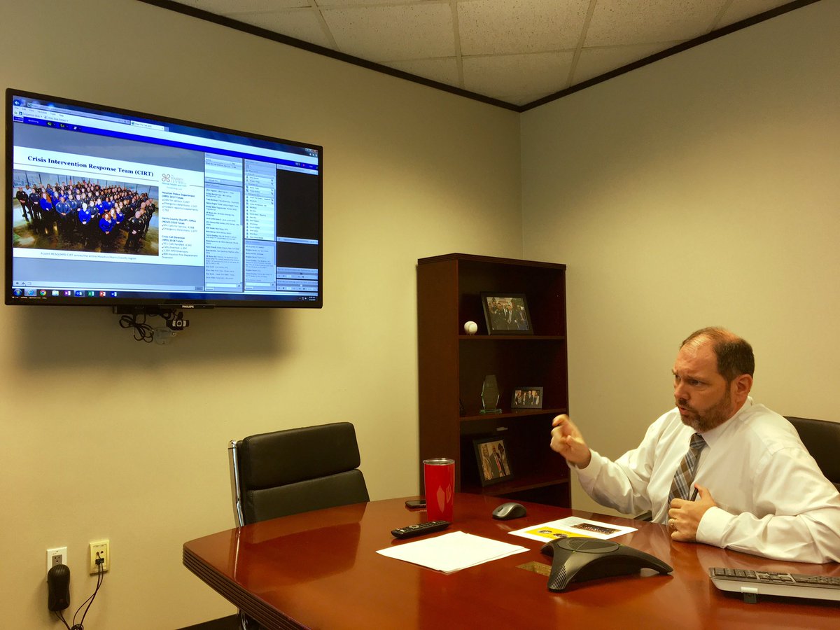 TheHarrisCTR's tweet photo. Happening now:Our @Wayne_Young presenting to National Association of State Mental Health Program Directors (NASMHPD) on our Tele-CIRT collaboration with @HCSO_MHU. #NASMHPD #Collaboration https://t.co/DLK98HVUr8