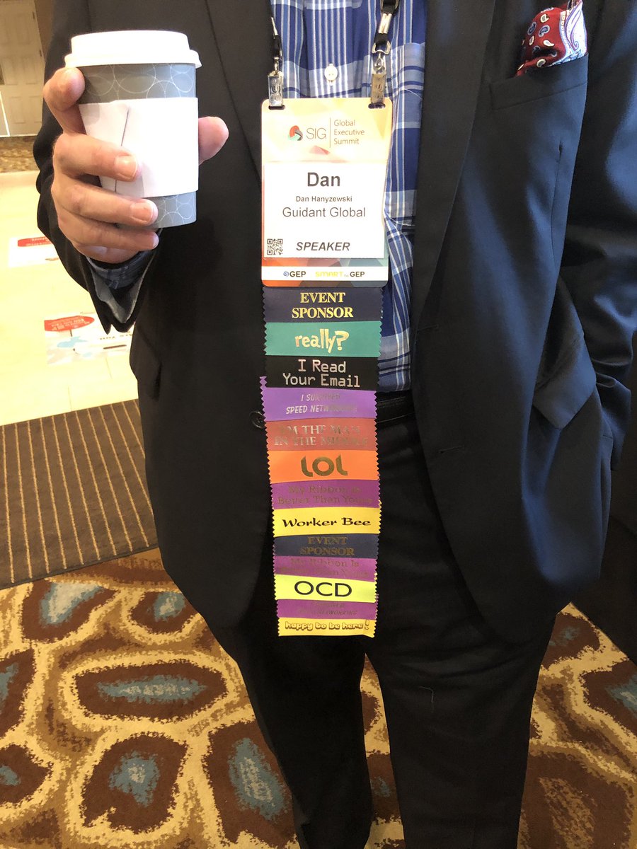 SIGinsights's tweet photo. THIS is how you trick out your name badge. Dan of @Guidant_Global is doing it right! #SIGspring19 https://t.co/DYd9RX8iih