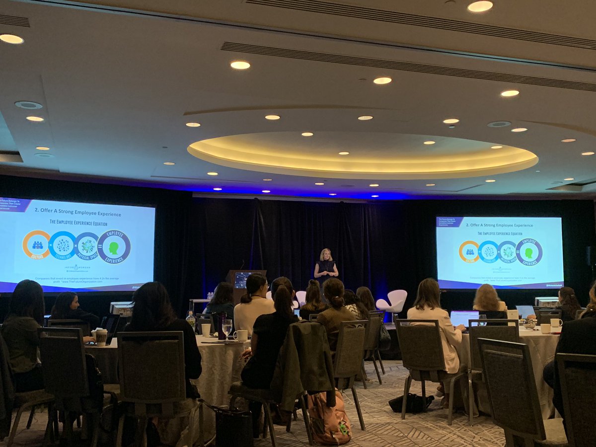 camilleeliset's tweet photo. “Companies that invest in the #EmployeeExperience are more than four times more profitable than those who don’t.” Great stat from @BlakeMichelleM at #ISGCXUX https://t.co/RWsgub1GRP