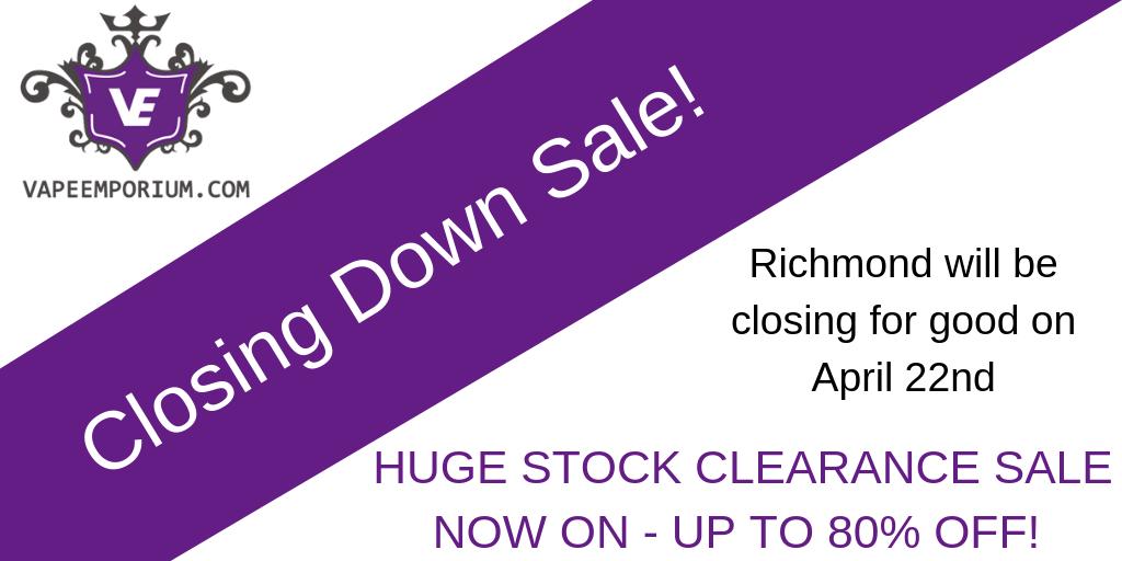 Dont forget to drop by the Richmond Store to grab a Stock Clearance bargain before the store closes for good after Easter weekend. We are even considering offers on our rather cool fixtures and fittings.