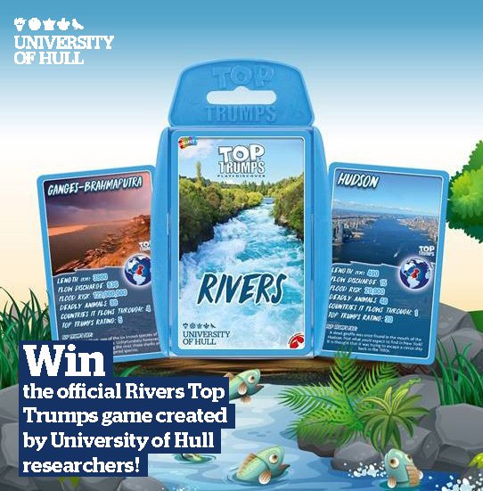 UniOfHull's tweet photo. 🌊 How would you like to #WIN an official Top Trumps Rivers game, created by our very own researchers?
All you have to do is retweet and reply telling us who you'd play the game with! Good luck. 😄 https://t.co/Ob1nkAdFEq