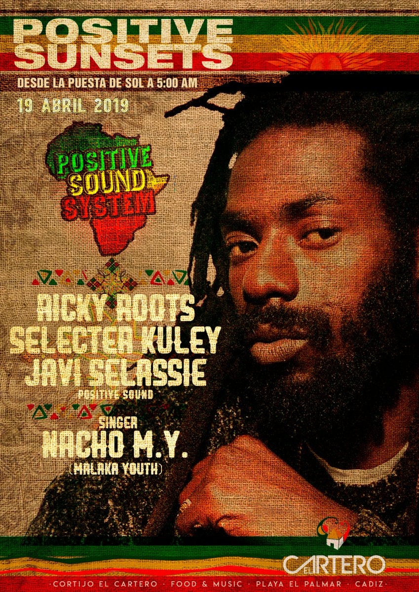 RickyPositive's tweet photo. tomorrow friday 19th... #POSITIVESUNSETS #GoodFriday
#PositiveSound ls singjay #NachoMY @MalakaYouth
#DjJaviSelassie
#SelecterKuley @selecterkuley
#RickyRoots
#CortijoElCartero https://t.co/nQ5iGshp4Y