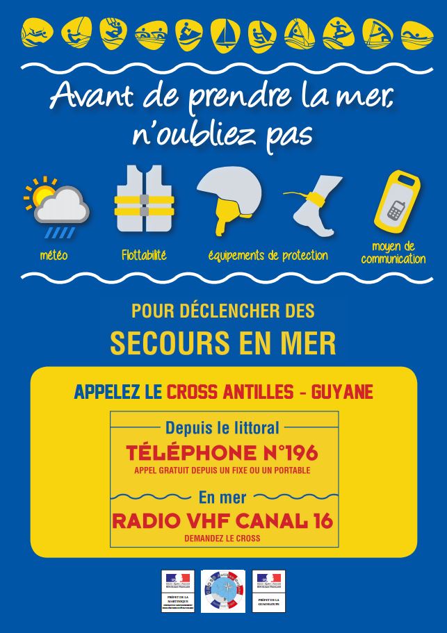 Prefet971's tweet photo. #Sécurité #mer Avant de prendre la mer ou pratiquer un loisir nautique, pensez sécurité. Des réflexes et quelques précautions permettent de limiter les risques d’accidents ⬇️⬇️
➡️Témoin d’un accident en mer? Appelez le 196
Pour un #PâquesÀLaPlage réussi👉https://t.co/cfxBXefZtk https://t.co/r4KU5yHbvo