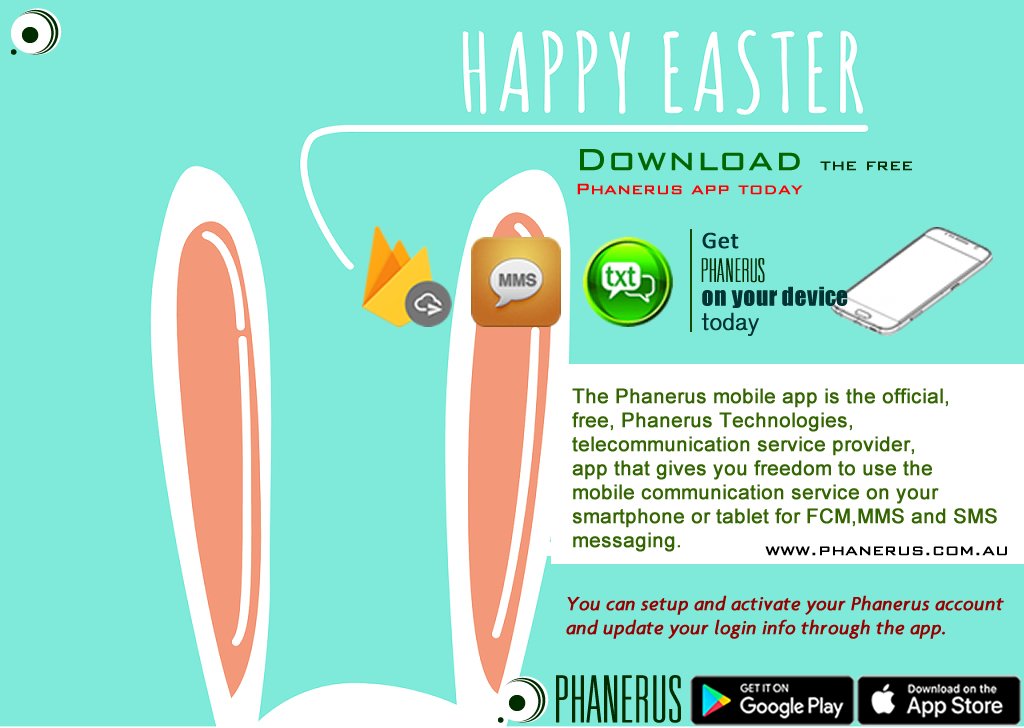 phanerus's tweet photo. Happy Easter from Phanerus !

Download the latest version of the Phanerus Comms App on Google play : https://t.co/xSQaZoqYj2 and Apple store : https://t.co/bZy6xzV7W9

and enjoy the FCM,MMS and SMS services from Phanerus on your device.

https://t.co/datSe6EotV https://t.co/fkaD1RjR9D