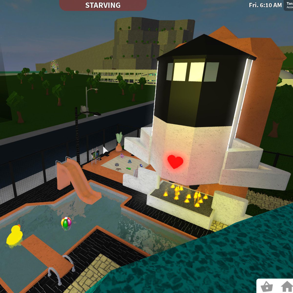 Tanzymary On Twitter This Is Another Older Build But Still A Fav My Theme Park Features Jungle Boats Fun House With A Working Haunted Ride Space Shuttle Play Area Concert Stage And - roblox bloxburg how to make a parking lot