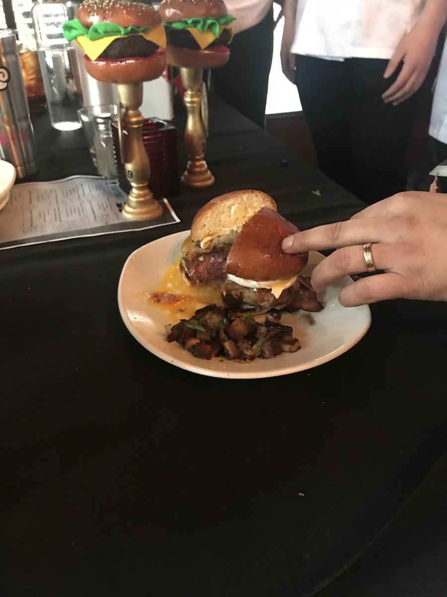 @oakbrookchamber looks forward to seeing the Brunch Burger on the menu at <a href="/thewebergrill/">WeberGrillRestaurant</a>! Thanks to <a href="/WendyLAlbert/">Wendy Albert</a>, a great program, great mentor leadership and of course a great burger concept this team of <a href="/YorkD205/">York High School</a>  <a href="/LaBrigadeYork/">LaBrigade Restaurant</a> won the Bridge Partnership's BURGER BATTLE 2019!