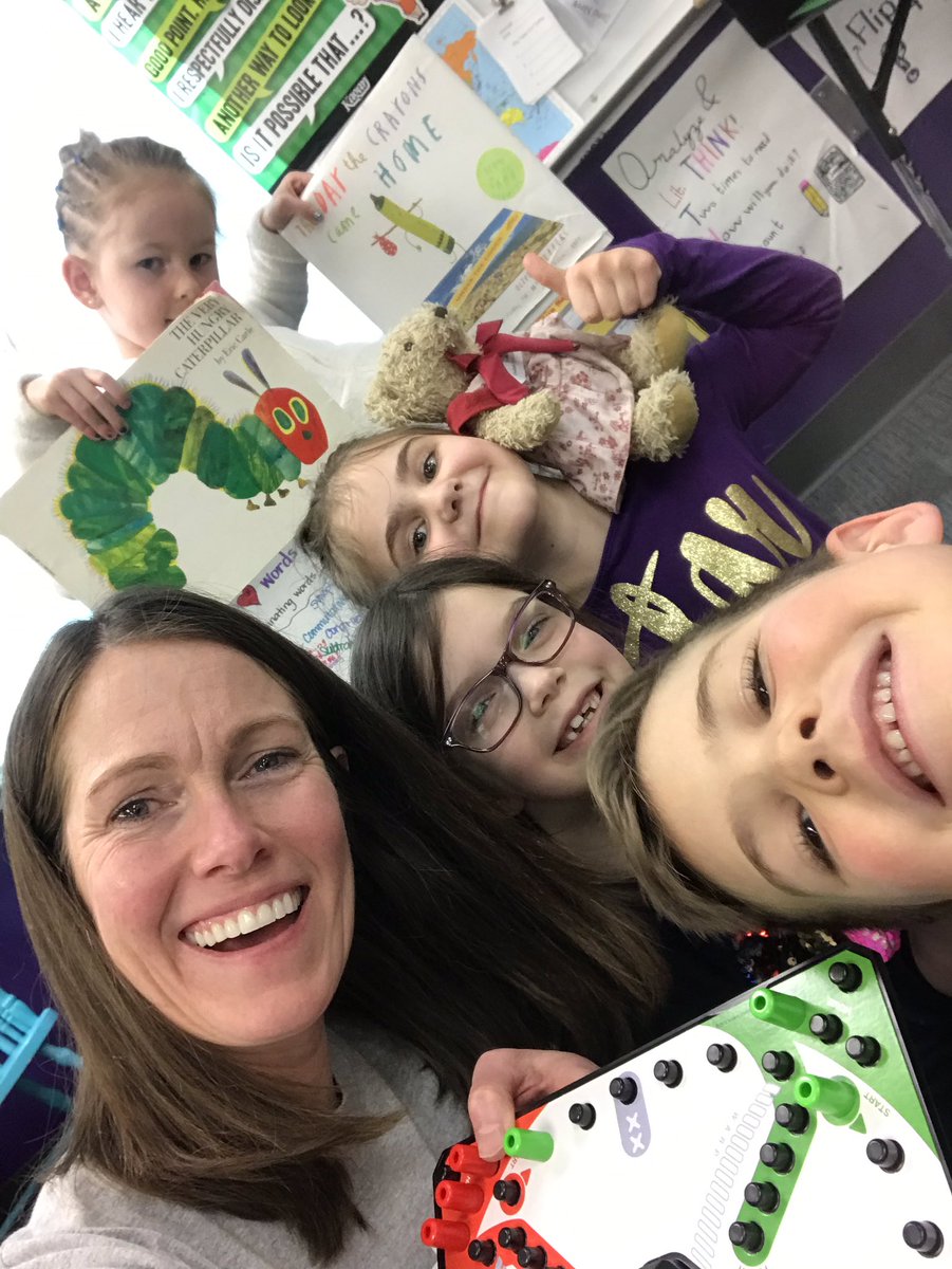 HulliganExplore's tweet image. I had so much fun hanging with these first graders at recess today! An intense game of Trouble was played while we listened to The Very Hungry Caterpillar and The Day the Crayons Came Home. Are these cuties #FutureExplorers? #inspire96 @MsHeuer20
