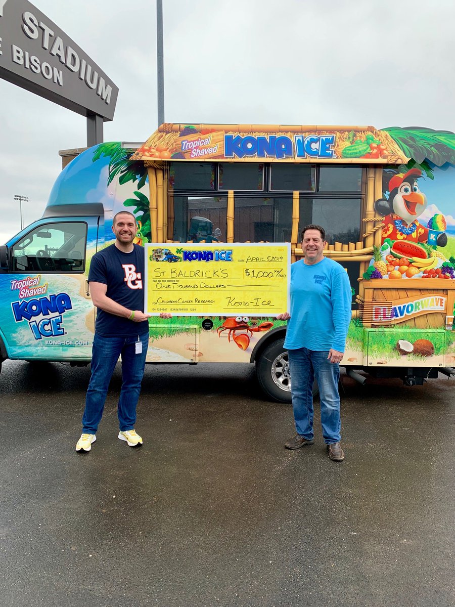 Thanks ⁦<a href="/KONAICE/">Kona Ice</a>⁩ for your generous donation to our ⁦<a href="/StBaldricks/">St. Baldrick's Foundation</a>⁩ fundraiser!  You made our event so much fun!!! #oneBG ⁦<a href="/BG_Bison/">BG_Bison</a>⁩