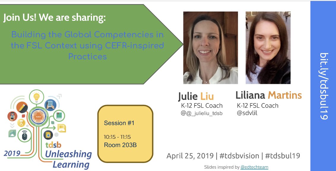 Are you familiar #CEFR & ready to make a leap using it to build global competencies in your classroom? Then come check out our session #UnleashingLearning Session 1 Rm203B bit.ly/tdsbul19 #tdsbul19 #tdsbdll #GlobalCompetencies @_julieliu_tdsb @TDSB_fsl @TDSB_ACaccamo