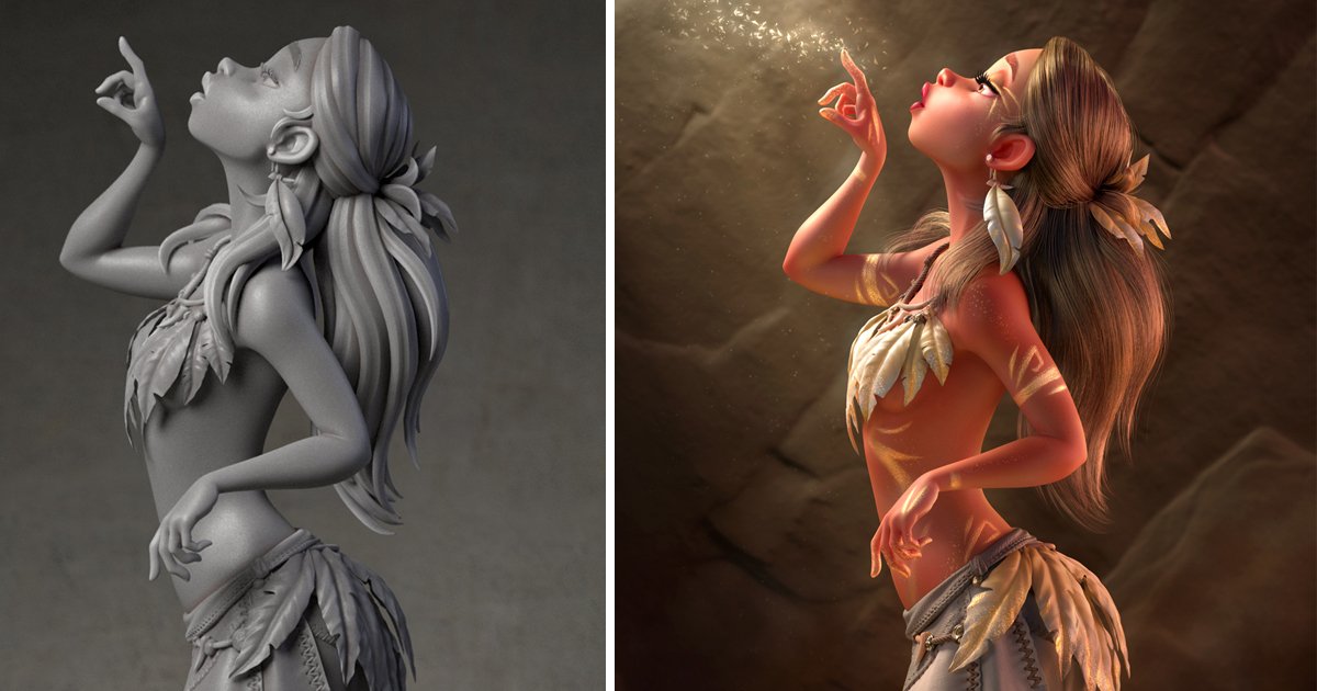 maxonzbrush's tweet image. Rebirth - ZBrushCentral member Carlos Ortega revisited a 2D piece he did a while back to reimagine it in 3D. The result is this beautiful Top Row image! #ZBrush zbru.sh/344