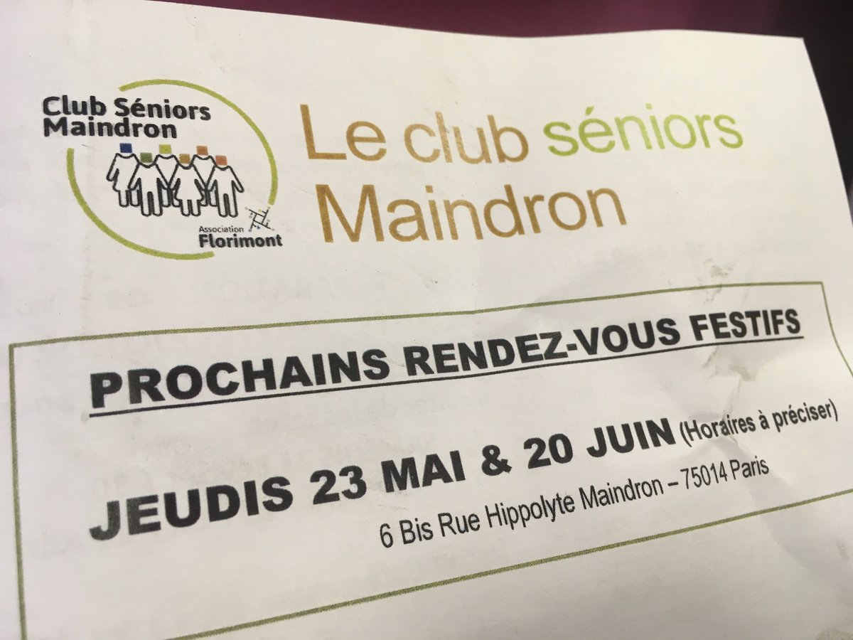 AssoFlorimont's tweet photo. @moulinacafe @LaPage14 Club seniors Maindron : une initiative @AssoFlorimont qui a pris son envol en 2018 https://t.co/hGo07GQm1p