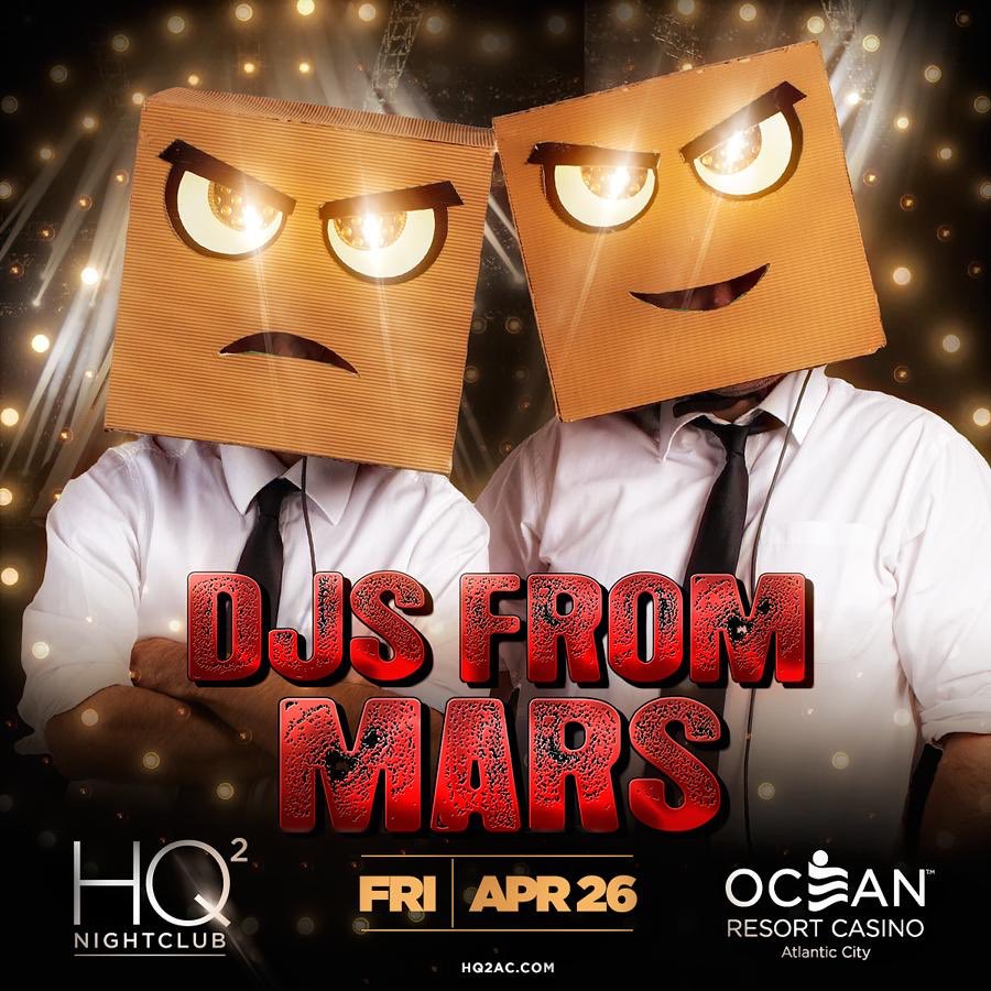 HQ2AC's tweet photo. Who’s ready to #Dance2TheBeat with @djsfrommars Friday, April 26th?! #BeTheNight at #HQ2AC! Get your tickets 🎫 and VIP bottle service🍾 at https://t.co/AqTVV9KXPQ.
⠀
#djsfrommars #hq2nightclub #hq2 #doac #atlanticcity #acnightlife https://t.co/iugTeWzgoe