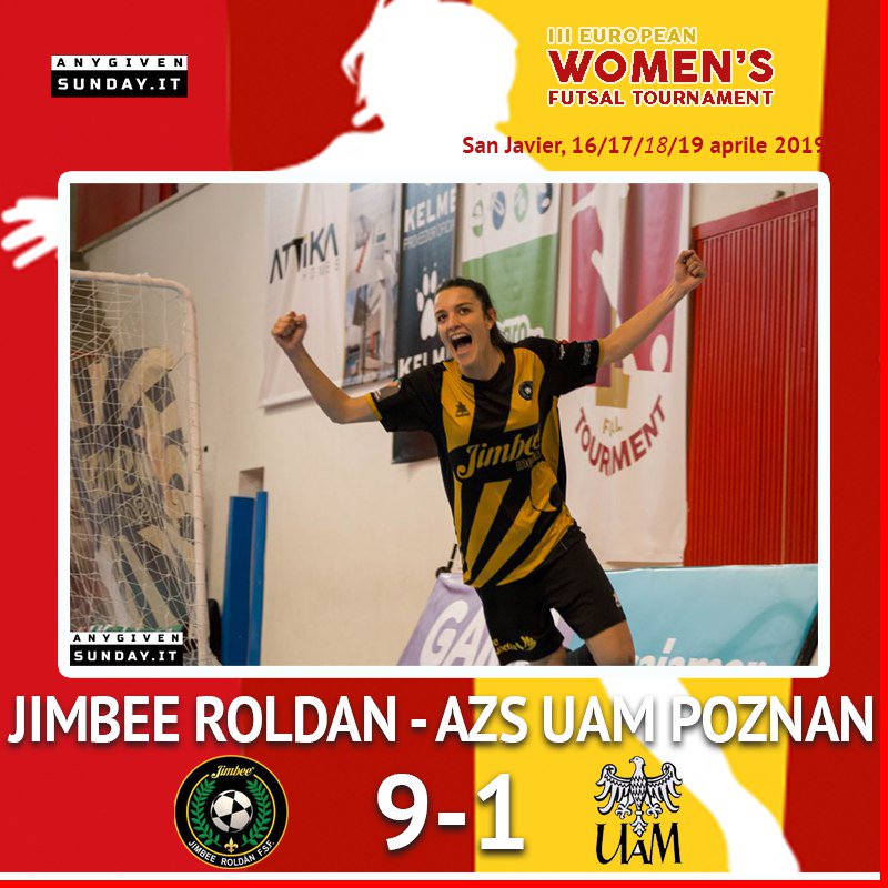 linealaterale's tweet photo. European Womens Futsal Tournament, Jimbee Roldan FSF in goleada col Poznan, 9-1. Ora il match tutto da seguire tra Sport Lisboa e Benfica e Kick Off C5 Femminile #futsal #ewft @EWFutsalTourn https://t.co/jZpPf7pLX0