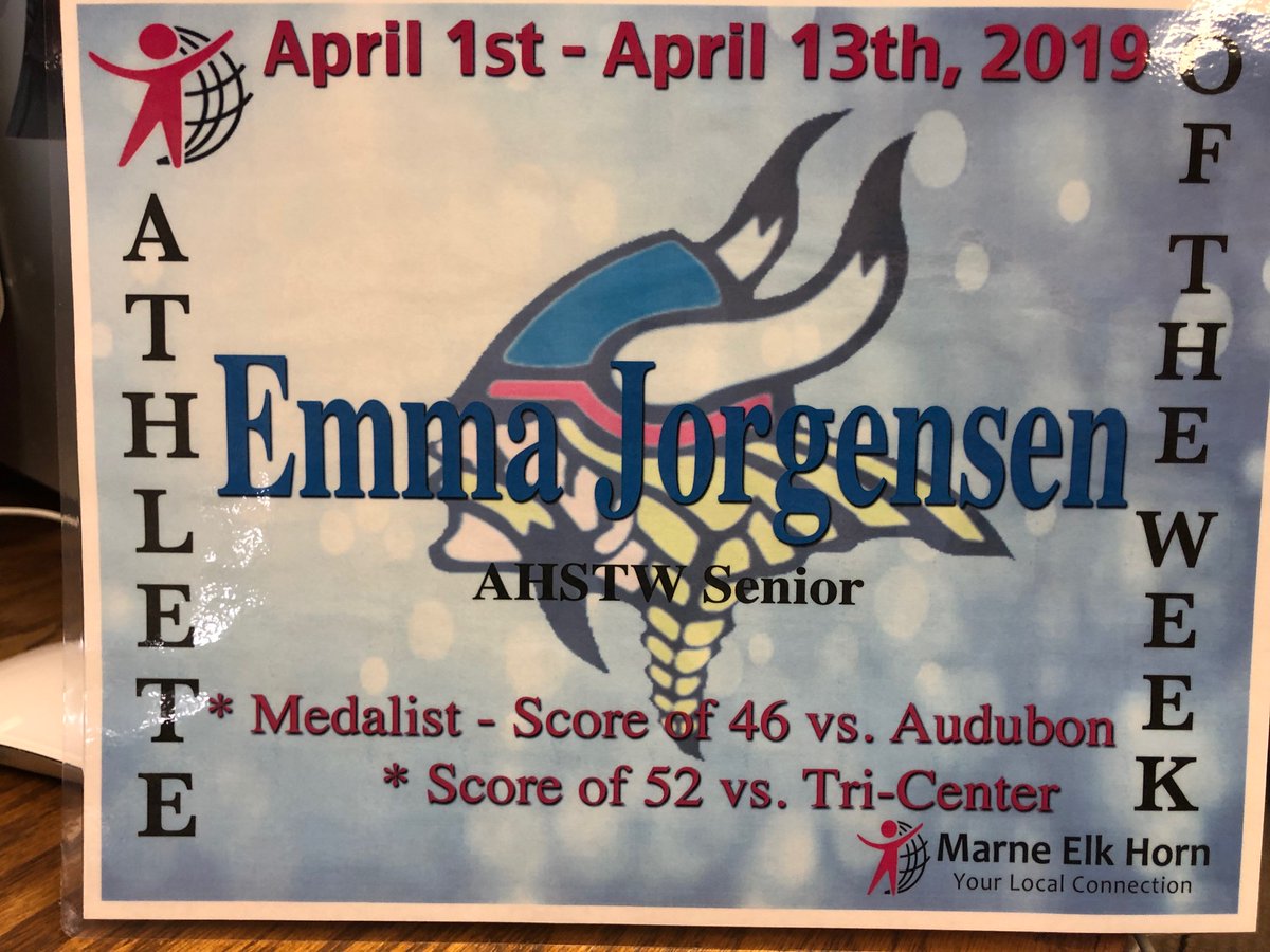 Marne Elk Horn (@marneelkhorn_) on Twitter photo Wtv Athlete's of the Week(s) - Golf - AHSTW's Emma Jorgensen & Lane Nelson! <a href="/Viketivities/">Viking Activities</a> Wtv Athlete's of the Week(s) - Golf - AHSTW's Emma Jorgensen & Lane Nelson! <a href="/Viketivities/">Viking Activities</a>