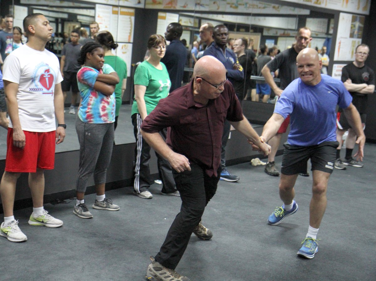 usarmycentral's tweet photo. Protecting our people protects our mission.
#USArmy Col. James Cummings put his 40 yrs of martial arts experience to use at Camp As Sayliyah, Qatar - teaching a self-defense class as part of Sexual Assault Awareness and Prevention Month: https://t.co/kzFEuWzmfW
#SAAPM2019 https://t.co/WF5KaZP578