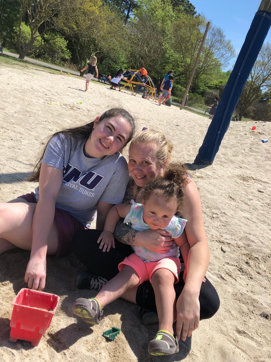 Oldest, youngest ⁦@broookeburdick⁩ and granddaughter playing in sand ⁦@NorfolkBotanic⁩ #springbreakgoals