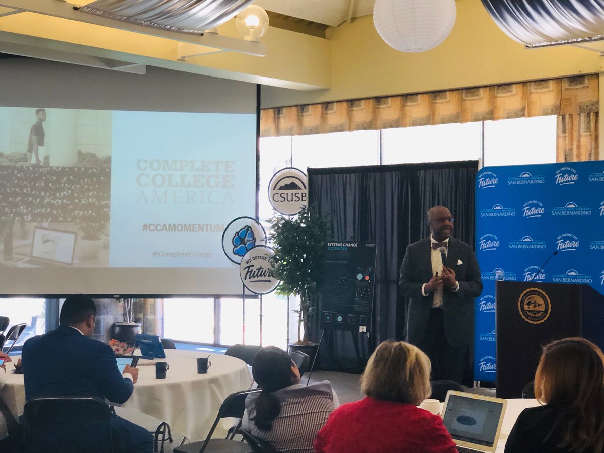 .⁦@CompleteCollege⁩ Vice President, ⁦@DrElston⁩ , introducing the CCA Game Changer strategies!! #CCAMomentum #GIATogether