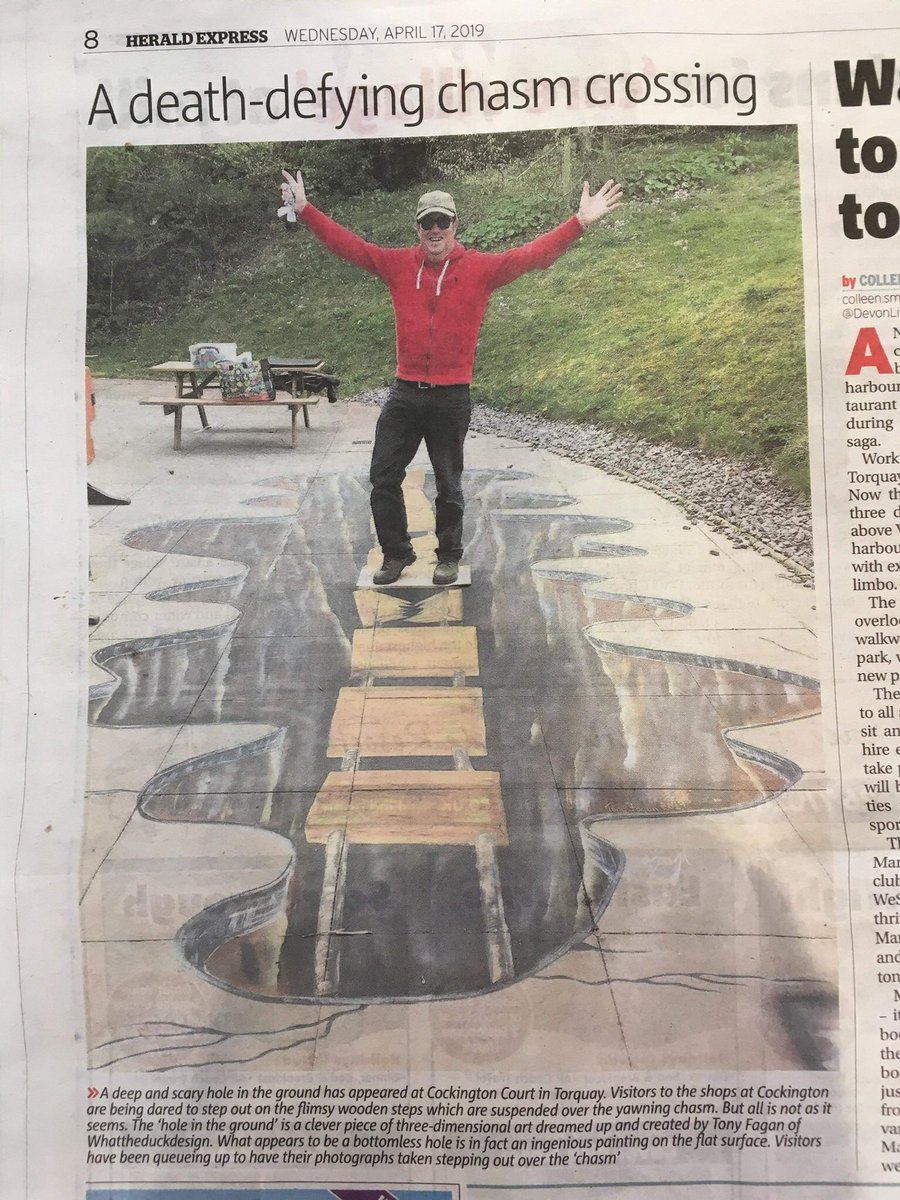 Making the news, a change from chocolate <a href="/CockingtonChoc/">Cockington Chocolate</a> <a href="/CockingtonC/">Cockington Court</a> @TorbayGuildofAr <a href="/TorbayCulture/">ＴＯＲＢＡＹ ＣＵＬＴＵＲＥ 💗</a> <a href="/BBCSpotlight/">BBC South West</a> <a href="/DevonLiveNews/">Devon Live News</a> <a href="/The_Shorely/">The Shorely</a> @devonguild <a href="/BoostTorbay/">Boost Torbay</a> #cockington3d #StreetArt #Torbay